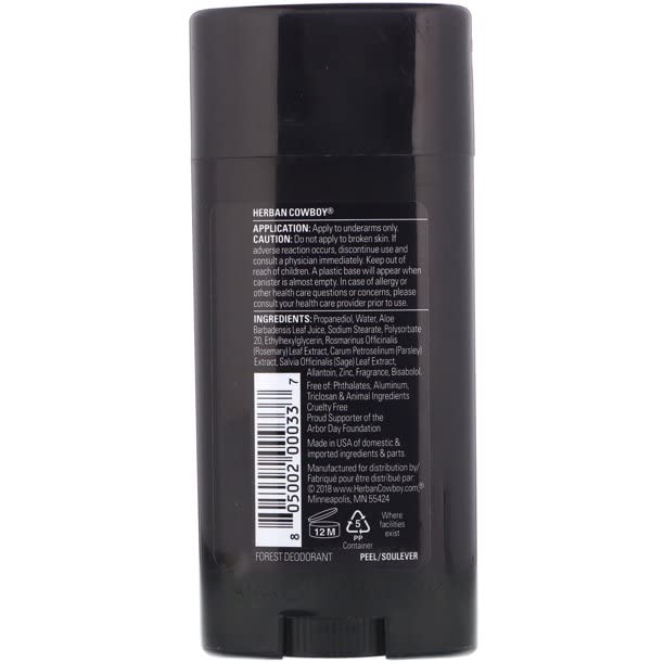 Herban Cowboy Forest Deodorant Maximum Protection 2.8 Ounce, 3 Pack Beauty and Personal Care Herban Cowboy