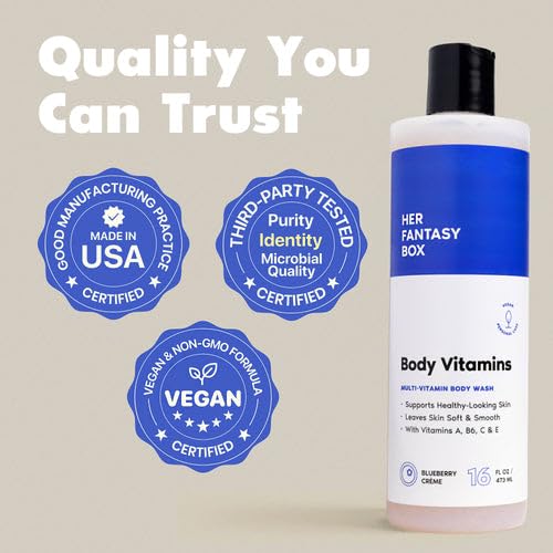 Her Fantasy Box | Body Vitamins Moisturizing Body Wash - Multi-Vitamin Cleanser with Vitamins A, B6, C & E, Hydrating & pH Balanced, Vegan & Cruelty Beauty & Personal Care Her Fantasy Box