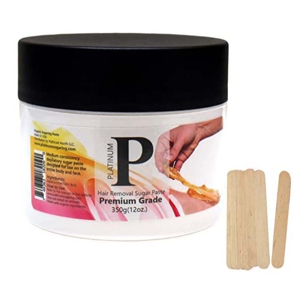 Sugaring Wax Paste and Oak Applicators Hair Removal Paste for Bikini Brazilian Legs and Arms Beauty and Personal Care Platinum Sugaring