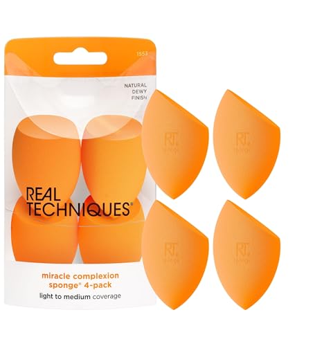 Real Techniques Miracle Complexion Beauty Sponge Makeup Blender, Set of 4 Beauty & Personal Care Real Techniques