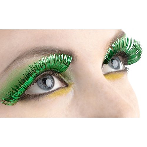 Green Tinsel False Eyelashes - 0.5" x 1" (1 Pair) - Stunning Lashes For Parties & Festivals Beauty & Personal Care Amscan