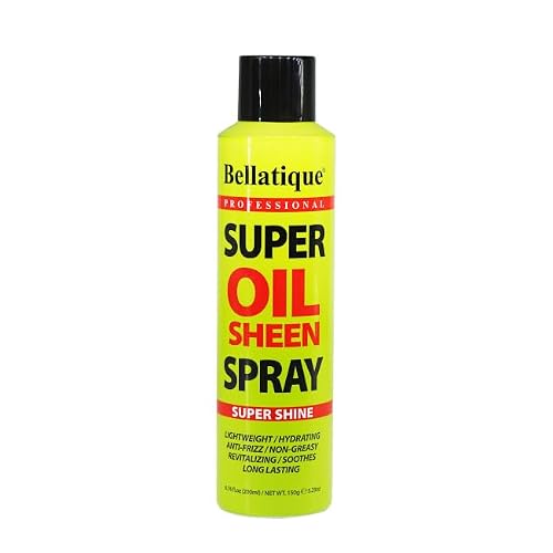 BELLATIQUE Super Oil Sheen Spray (6.76 oz) - Super Shine. Lightweight, Hydrating, Anti-Frizz, Non-Greasy, Revitalizing, Soothes, Long Lasting, Deep Beauty & Personal Care BELLATIQUE