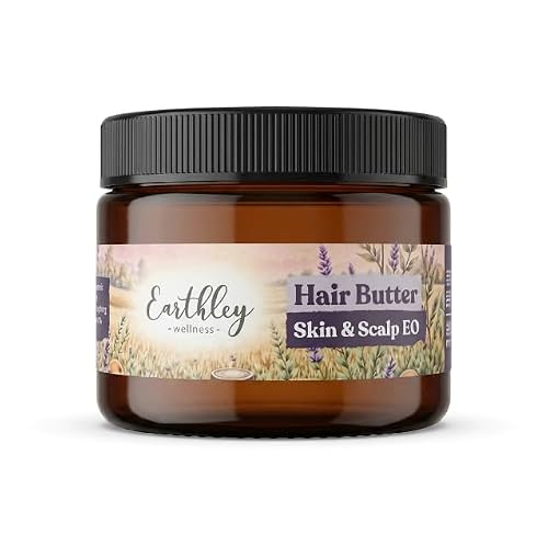 Earthley Wellness Hair Butter, Skin & Scalp, Natural Styling Cream (4oz) for Curly, Dry & Textured Hair, Shea Butter, Avocado Oil, Amla Berry & Green Beauty & Personal Care Earthley Wellness
