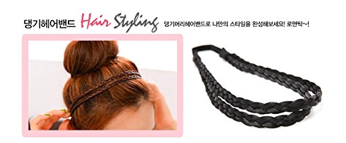 Hairpiece 2 lines braiding hair Ring band for Girl, #black, Korean style, Kpop style, Korean Hair style Beauty and Personal Care Hairpiece