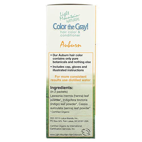 Light Mountain Natural Color The Gray! Hair Color & Conditioner, Auburn, 7 oz (197 g) (Pack of 2) Beauty & Personal Care LIGHT MOUNTAIN