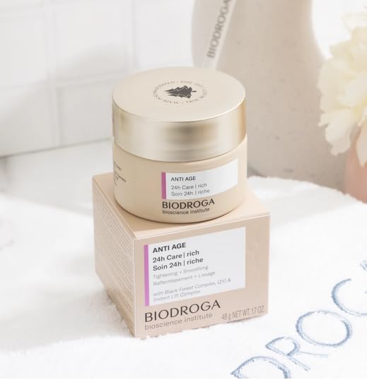 Biodroga Anti Age 24h RICH Face Cream (1.7 oz)- Firming, Smoothing, Anti Wrinkle, Lifting - with Instant Lift Complex & Q10 - NO Fragance, Colouring