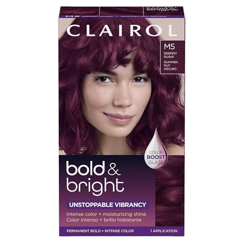 Clairol Bold & Bright Permanent Hair Dye, M5 Deepest Guava Hair Color | Intense Vibrancy + Moisturizing Shine | Includes Color Boost Glaze to Amplify Beauty and Personal Care Clairol Default Title