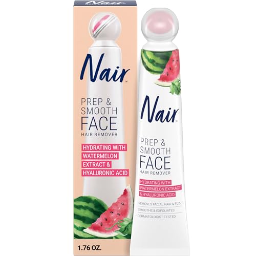 NAIR Prep & Smooth Face Exfoliating Depilatory Cream for Women - Effective Hair Removal for Smooth Skin with Hyaluronic Acid, 1.76 oz Beauty and Personal Care Nair Default Title