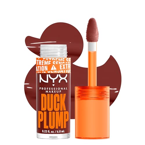 NYX PROFESSIONAL MAKEUP Duck Plump High Pigment Plumping Lip Gloss with Spicy Ginger, Vegan Lip Makeup - Wine Not ( Reddish Brown) Beauty & Personal Care NYX PROFESSIONAL MAKEUP