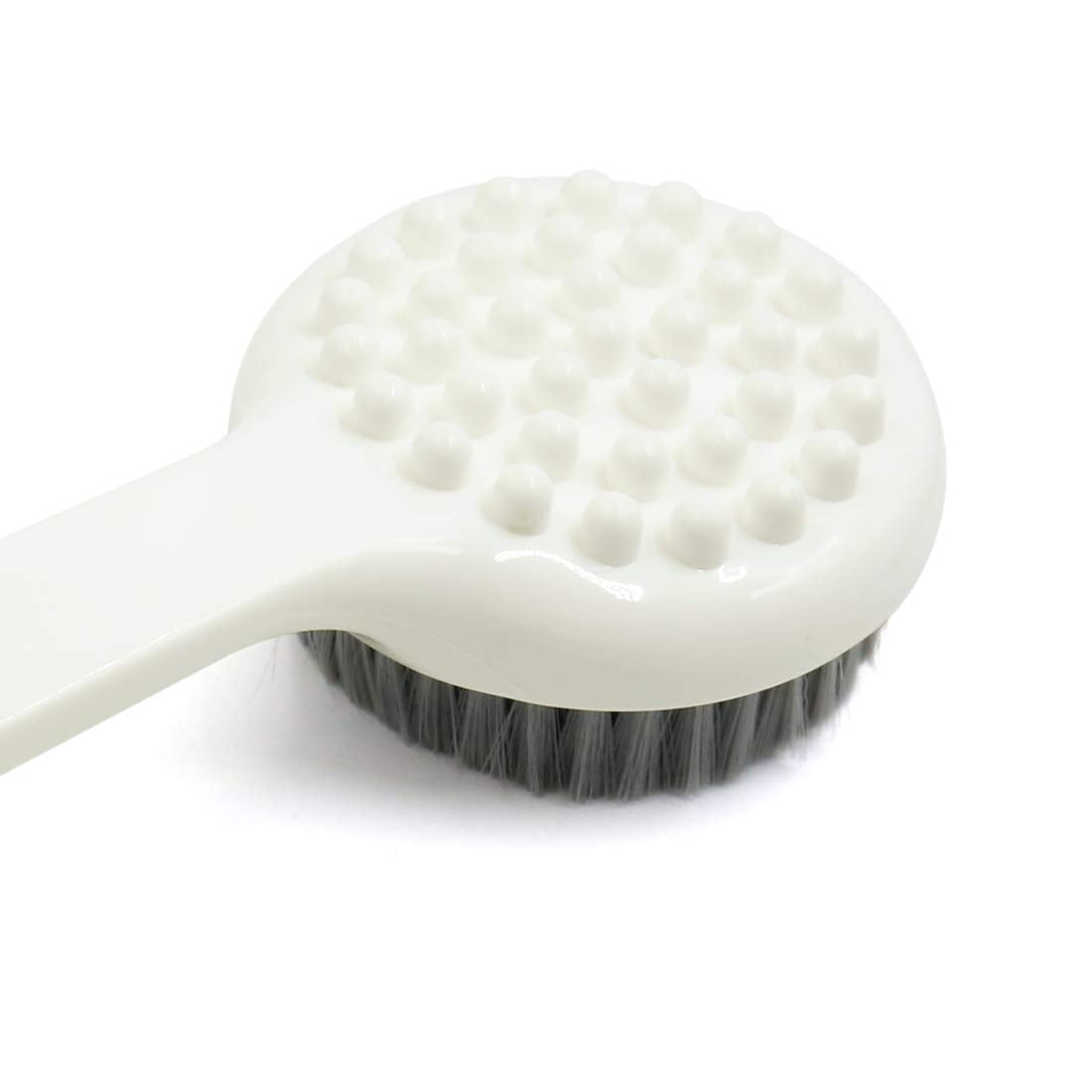 Ruilogod White Gray Soft Bristle Good Performance Handle Body Brush Shower Scrubber 12.2inch (id: ab8 1e9 3ca 574 542 Beauty and Personal Care Ruilogod