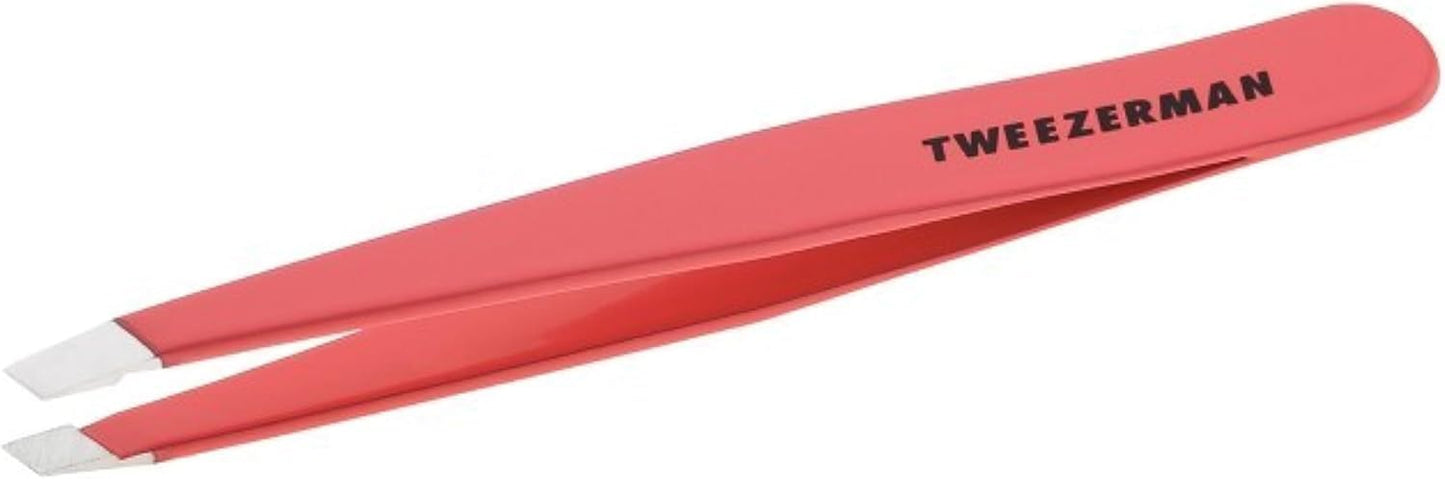 Tweezerman Stainless Steel Slant Tweezer - Eyebrow Tweezers for Women and Men (Geranium) Beauty & Personal Care Tweezerman