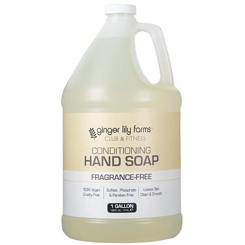 Ginger Lily Farms Club & Fitness Conditioning Liquid Hand Soap Refill, 100% Vegan & Cruelty-Free, Fragrance Free, 1 Gallon (128 fl oz) Beauty & Personal Care Ginger Lily Farms