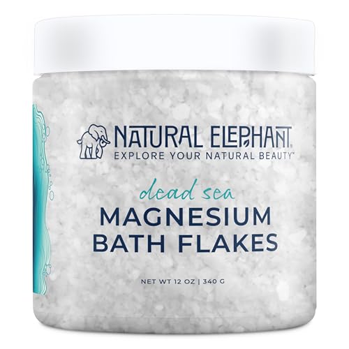 Natural Elephant Dead Sea Magnesium Bath Flakes - Pure Magnesium Chloride Soak for Body and Foot - Ideal for a Soothing Bath Experience - Alternative Beauty and Personal Care Natural Elephant