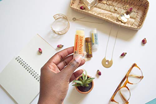 ZAMBEEZI Fair Trade, Organic Beeswax Lip Balm - Variety 4 Pack (Lemongrass, Tangerine, Suncare and Honeybalm) - Ethically Sourced Beauty and Personal Care Zambeezi