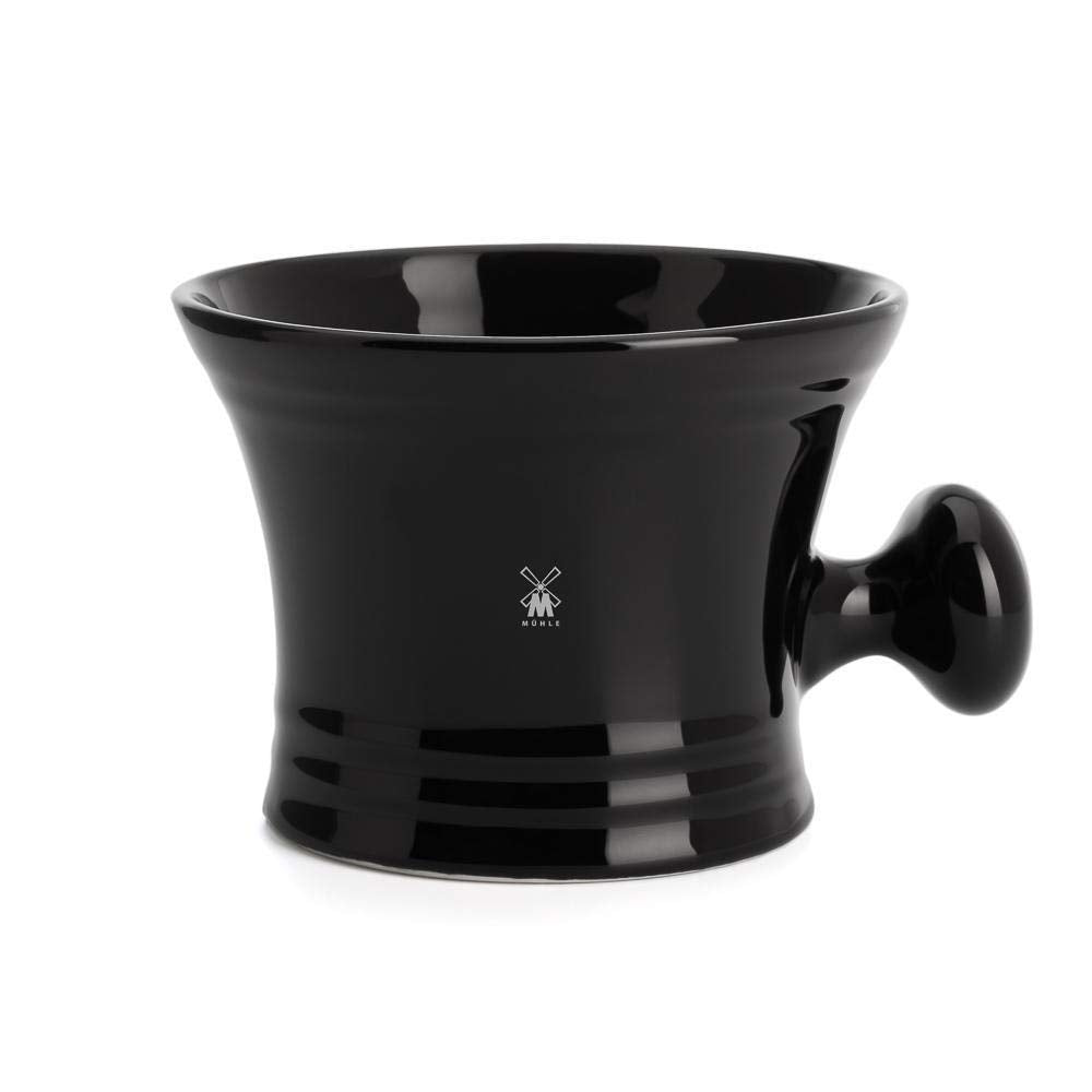 MÜHLE Black Porcelain Platinum Rim Shaving Mug - Shave Dish Accessory for Soaps and Creams, Modern Black Design Beauty and Personal Care MÜHLE