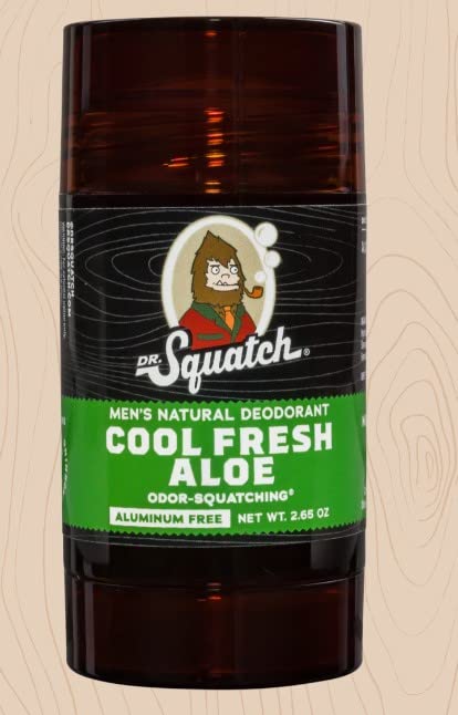 Dr. Squatch Natural Deodorant for Men - Odor-Squatching Men's Deodorant Aluminum Free - Cool Fresh Aloe 2.65 oz (1 Pack) Beauty and Personal Care Dr. Squatch