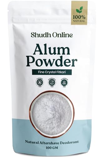 Alum Powder for Skin, Piedra de Alumbre en Polvo (3.5 oz - 100g), Fitkari Alum Stone for Face, Granulado Alumbre para Lavado Intimo, Tawas Allum Salt Beauty and Personal Care Shudh Online