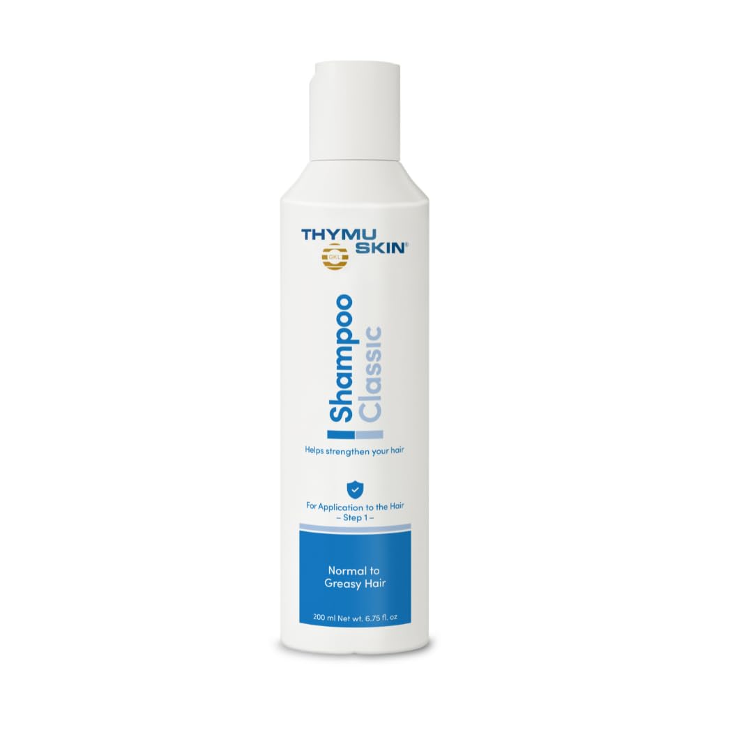 THYMUSKIN Classic Shampoo for Men & Women | GKL-02 Thymic Peptide Complex for Thinning Hair | Strengthens & Cleanses Normal to Oily Scalp | Silicone &