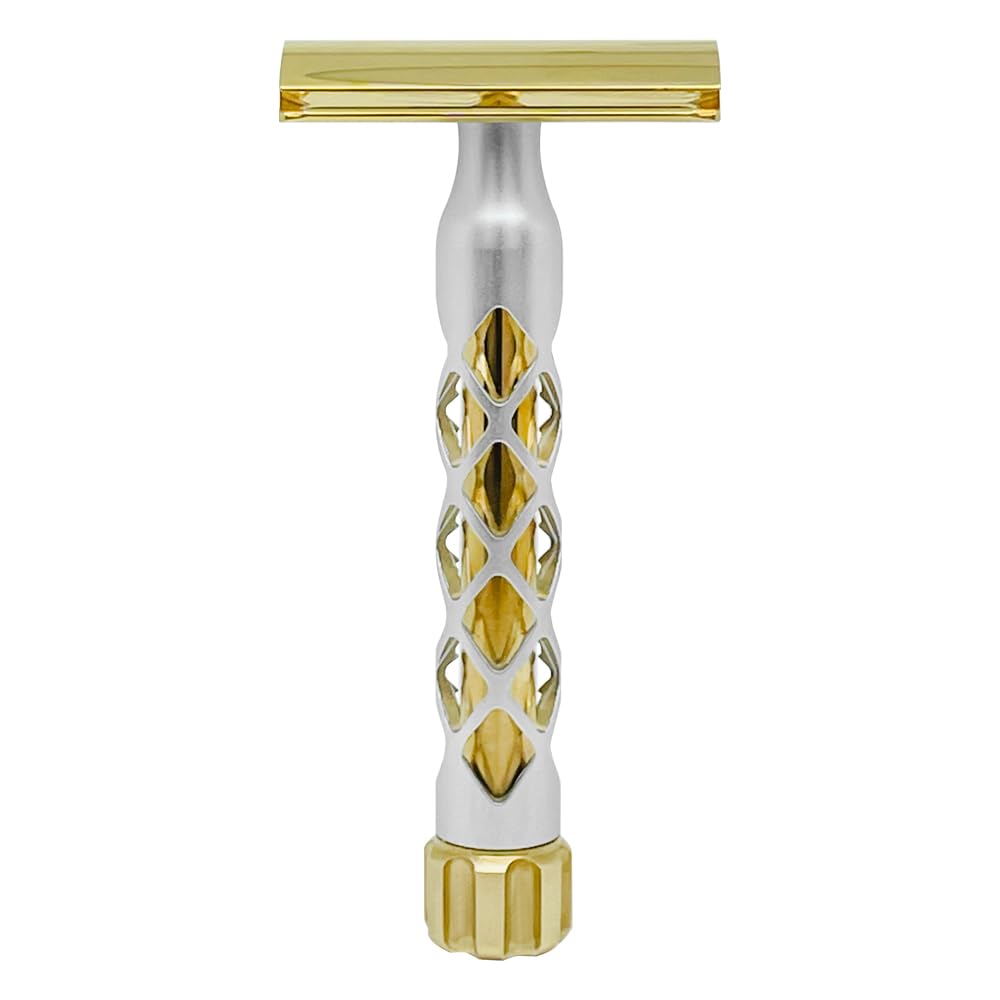 The Goodfellas’ Smile Valynor Double Edge Safety Razor - CNC Machined Brass Head & Brass/Aluminum Handle - 0.8mm Neutral Gap for Smooth, Close Beauty and Personal Care The Goodfellas' smile