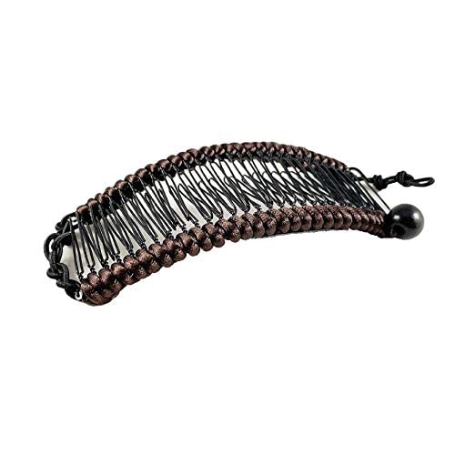 Hairzing Clip | Stretchy Banana Clips for Women - Snug & Comfortable Hair Holder for Thick, Thin and Curly Styles - All Day Hold (Medium, Brown) Beauty & Personal Care HairZing