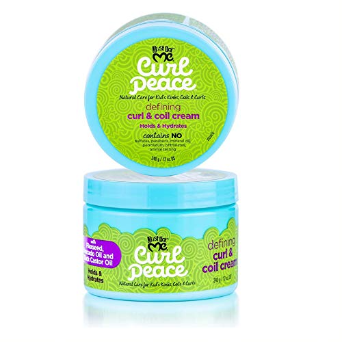 Just For Me Curl Peace Defining Curl & Coil Cream - Holds & Hydrates, Contains Flaxseed, Avocado Oil & Black Castor Oil, No Animal Testing, 12 oz Beauty & Personal Care Just For Me
