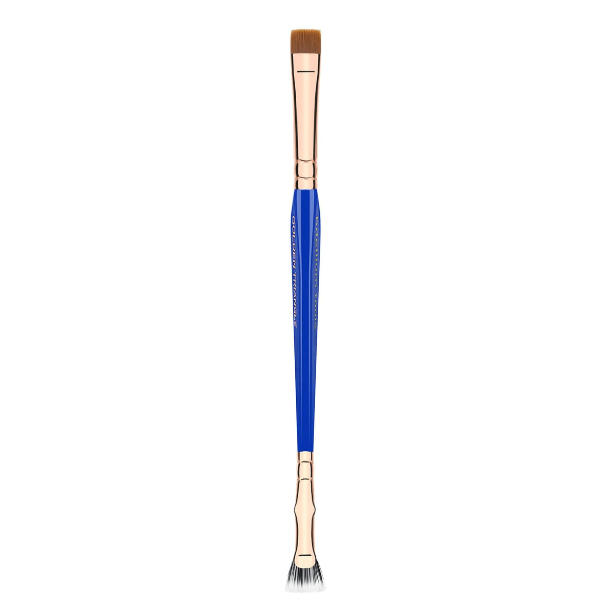 Bdellium Tools Professional Makeup Brush - Golden Triangle 727 Double-Ended Bent Lash Fan/Flat Definer - With All-Vegan Synthetic Fibers, For Clean