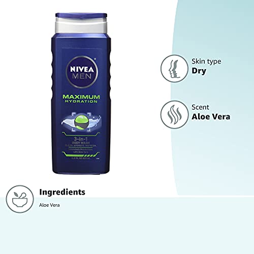 Nivea 3n1 Bdy Wsh Hydra M Size 16.9z Nivea Men'S Maximum Hydration 3n1 Body Wash 16.9z Beauty & Personal Care NIVEA