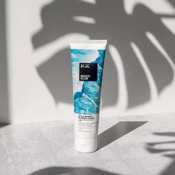 IGK BEACH CLUB Style-Memory Blowout Cream | Volume + Bounce + Heat Protectant | Vegan + Cruelty Free | 4.5 Oz Beauty & Personal Care IGK
