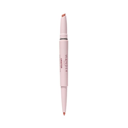 Wander Beauty Lipsetter Dual Cream Lipstick + Lip Liner - Ticket to Tawny - Ultra-Smooth, Hydrating Lipstick and Brown Nude Lip Liner with a Soft Beauty & Personal Care Wander Beauty