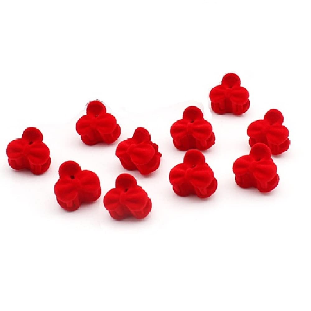 30pcs Red Velvet Mini Hair Claw Clips Flower Heart Bow Hair Bangs Pin Small Hair Clips Clamps Non Slip Tiny Plastic Jaw Clips For Girls and Women Beauty & Personal Care Hot&Sattion