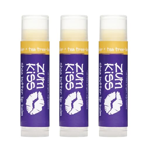 Indigo Wild Zum Kiss Stick - Natural Lip Balm with Organic Beeswax, Sunflower Oil & Vitamin E - Flavored, Hydrating Lip Moisturizer - Tea Tree Beauty and Personal Care Zum