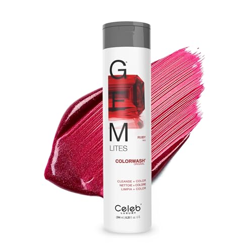 Celeb Luxury Gem Lites Colorwash, Professional Semi-Permanent Hair Color Depositing Shampoo, Ruby Beauty & Personal Care Celeb Luxury