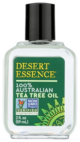 Desert Essence 100% Australian Tea Tree Oil Therapeutic Grade Essential Oil - Skin Cleansing, Clarifying, Soothing - Refreshing Air - Skin Care, Hair Beauty & Personal Care Desert Essence