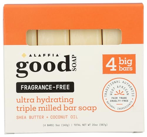 Alaffia, Good Soap Unscented Shea Value Pack 4 Count, 5 Ounce Beauty & Personal Care Alaffia