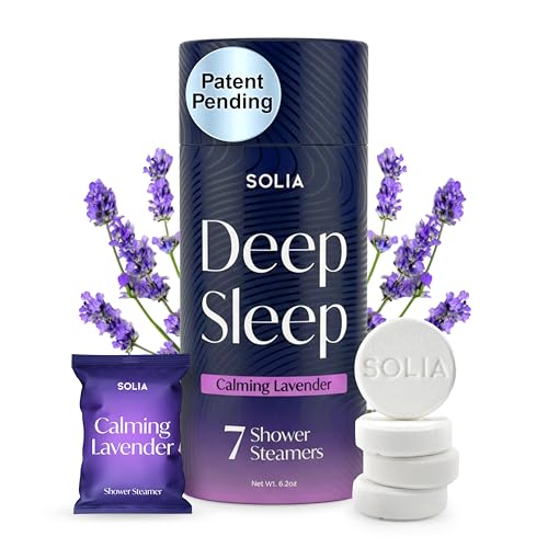 Solia Natural Lavender Shower Steamers - Patent-Pending - Real Essential Oil Lavender Tablets, Spa Steamers Aromatherapy, 7-Pack Beauty and Personal Care Solia
