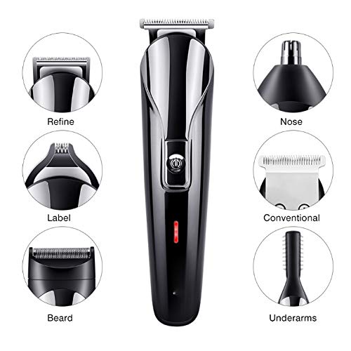 P9IDEDFH Professional Men Electric Hair Clipper 6 in 1 Multifunctional Hair Cutter Machine Rechargeable Hair Trimmer for Beard Nose Ears Beauty and Personal Care P9IDEDFH