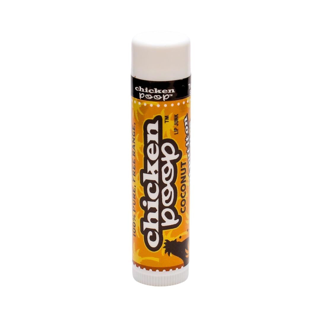 .15 oz. Chicken Poop® COCONUT FLAVOR Lip Junk for Dry, Chapped Lips, SINGLE LIP BALM Beauty and Personal Care Chicken Poop