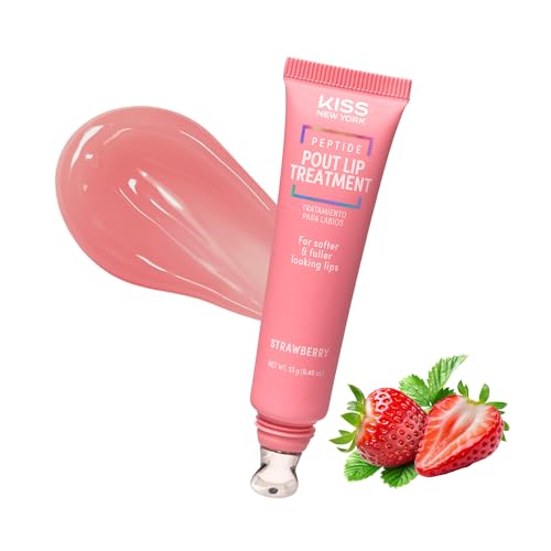 KISS NEW YORK Peptide Lip Treatment, Hydrating & Non-Sticky Tinted Plumping Balm, Shea Butter Castor Oil & Squalane Reduces Look of Fine Lines, Softer Beauty and Personal Care Kiss