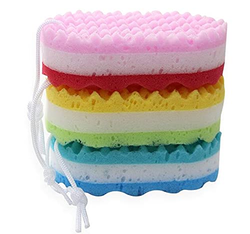 Winture Pack of 3 Exfoliating Foam Sea Sponge Natural Feel Soft Bath Sponge Body Shower Sponges for Women Men (Extra Large Size) Beauty & Personal Care Winture