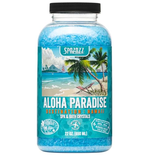 Spazazz Destinations - Hawaii - Aloha Paradise - Natural Spa & Bath Salt Aromatherapy Crystals 22oz -Skin Softener - Safe For Your Hot Tub & Kids Beauty and Personal Care Spazazz