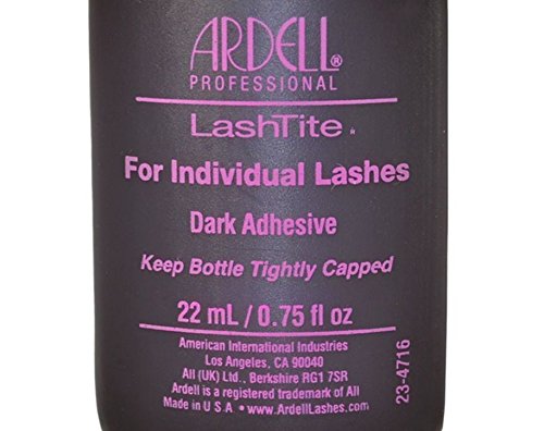 Ardell LashTite Dark Lash Adhesive - Long-Lasting Lash Glue for Individual & Cluster Lashes, Waterproof Eyelash Adhesive, USA, 0.75 fl oz, 3 Pack