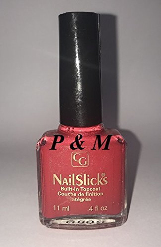 COVERGIRL NAILSLICKS Built-in TOP Coat Creme Nail Polish .4 OZ / 11 ML # 510 Remarkable RED/Rouge REMARQUABLE