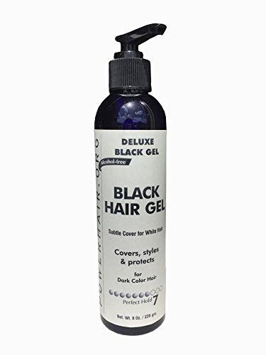 POWERHAIR Hair Gel, Subtle cover for gray hair, alcohol free, perfect hold, 8 Fl oz.(Black/Red/Brown) (BLACK for gray hair) Beauty & Personal Care POWERHAIR.ORG