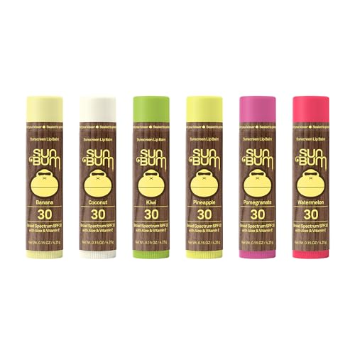 Sun Bum Lip Balm | SPF 30 | 0.15 Ounce Stick | Broad Spectrum UVA, UVB Protection, Paraben Free, Gluten Free, Vegan | The Originals Variety Pack | 6 Beauty & Personal Care Sun Bum