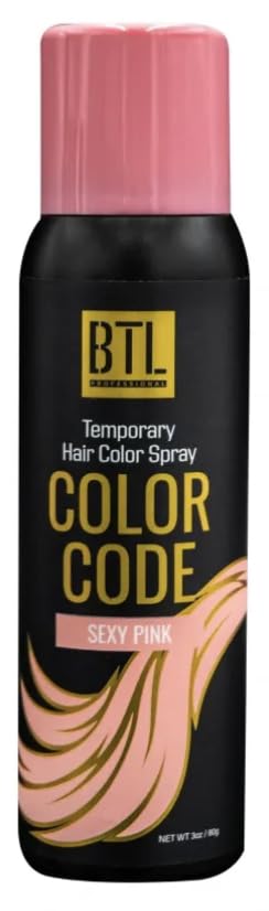 BTL Professional BTL Color Code Temporary Hair Color Spray-On! Vibrant & Easy to Wash | Fast Drying (3oz/80g) (Sexy Pink, 3oz/80g) Beauty & Personal Care BTL Professional