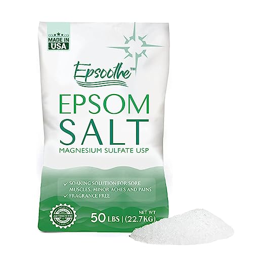 Epsom Bath Salt, Magnesium Sulfate USP, Unscented, Fine Grain, 50 Pound Bag (Packaging May Vary) Beauty and Personal Care LA SALT CO