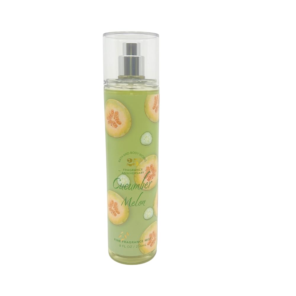 Bath & Body Works CUCUMBER MELON Fine Fragrance Mist 8 fl oz Gift Set with a Red Bow for Holiday & Gifts Pack of 3 - Limited Edition Beauty & Personal Care Bath & Body Works