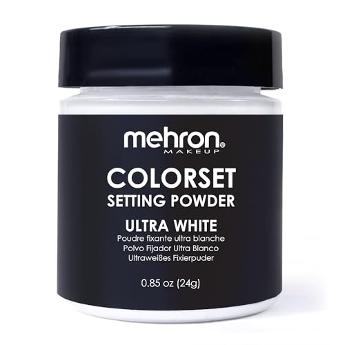 Mehron Makeup Colorset Setting Powder | Talc Free | White Loose Setting Powder for Cosplay, Face & Body Paint, and Cream Makeup .85 oz (24 g) (Ultra Beauty & Personal Care Mehron