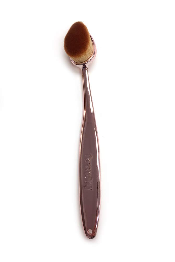 iBeauty™ Make Up Contour Brush FaceWand Mermaid Oval Soft Rose Gold- FB1011 (Powder) Cruelty Free - Vegan Friendly Beauty & Personal Care ibeauty