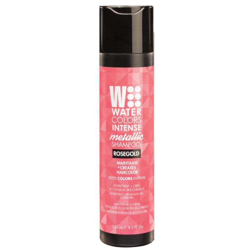 Watercolors INTENSE METALLIC Semi Permanet Color Depositing Shampoo-Sulfate & Paraben Free to Maintain & Enhance Hair Color 8 fl oz - ROSE GOLD Beauty & Personal Care Watercolors